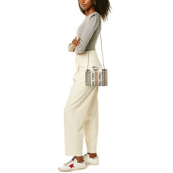 Chloé Woody Mini Canvas & Leather Tote - Picture 4 of 4